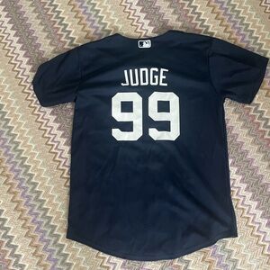 Nike Yankees Aaron Judge Navy Button-Up Jersey